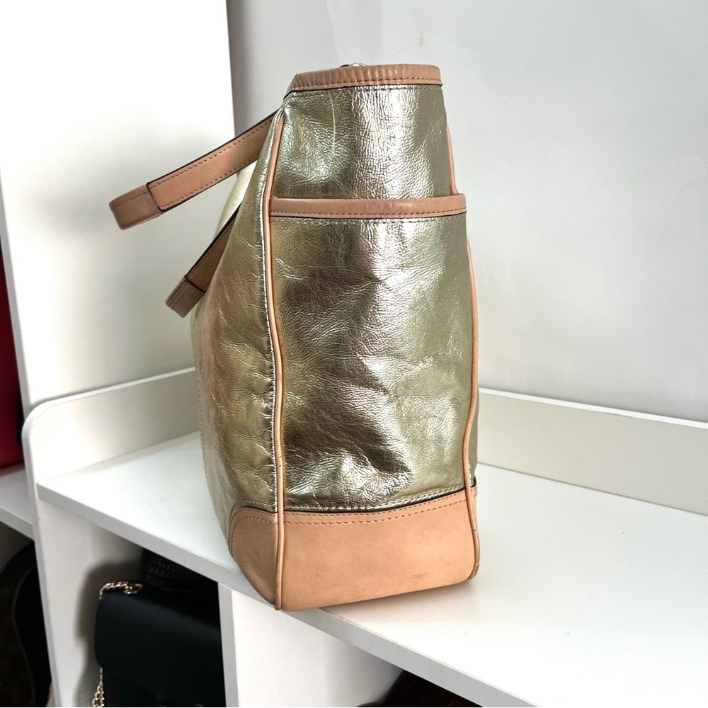 COACH Metallic XL Metro Gallery Tote Laptop SWork Shoulder Bag 26141 - Picture 2 of 9